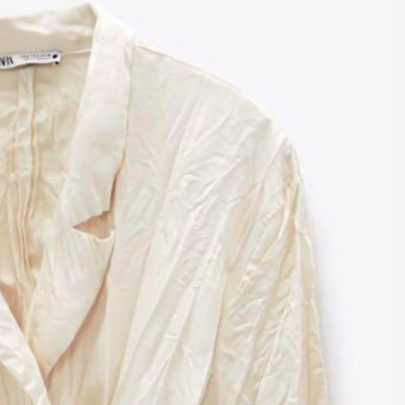 NWT Zara wrinkled effect satin jacket size S - Picture 4 of 5